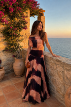 Vestido Toledo Estampado Naranja y Marrón - vista 4