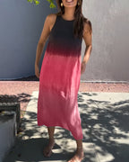 Vestido midi degradado sin mangas