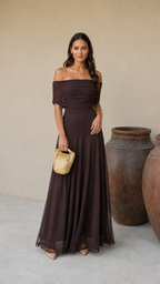 Vestido Toledo en color marrón - vista 10