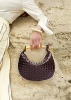 Alejandra - Bolso trenzado con asa dorada - vista 4