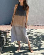 Vestido midi degradado sin mangas