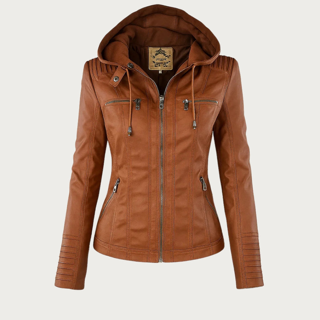 Flavia™ | Chaqueta efecto cuero de corte moderno