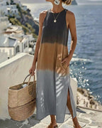 Vestido midi degradado sin mangas