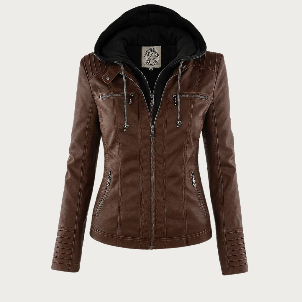 Flavia™ | Chaqueta efecto cuero de corte moderno