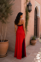 Vestido largo halter con abertura - vista 6