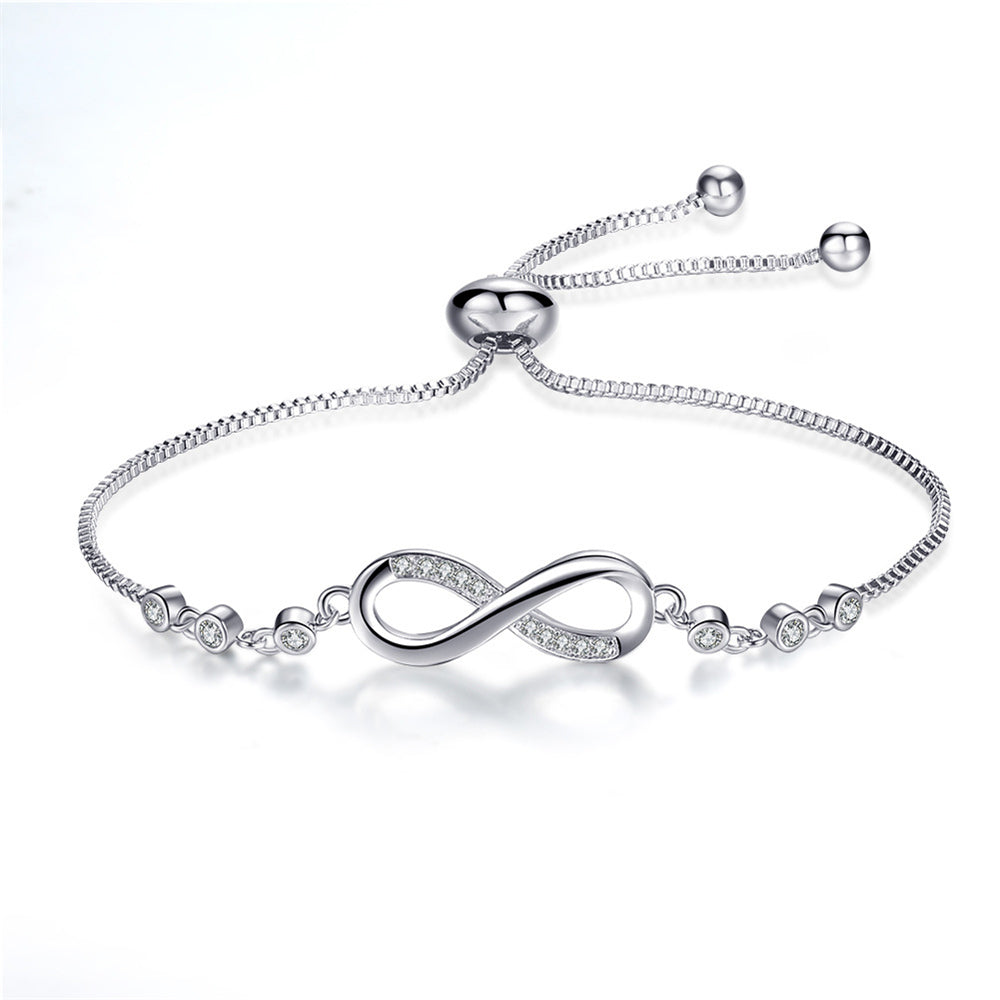 Pulsera ajustable chic en oro rosa con forma de infinito - vista 7
