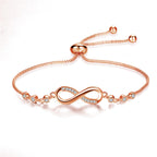 Pulsera ajustable chic en oro rosa con forma de infinito - vista 5