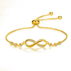 Pulsera ajustable chic en oro rosa con forma de infinito - vista 2