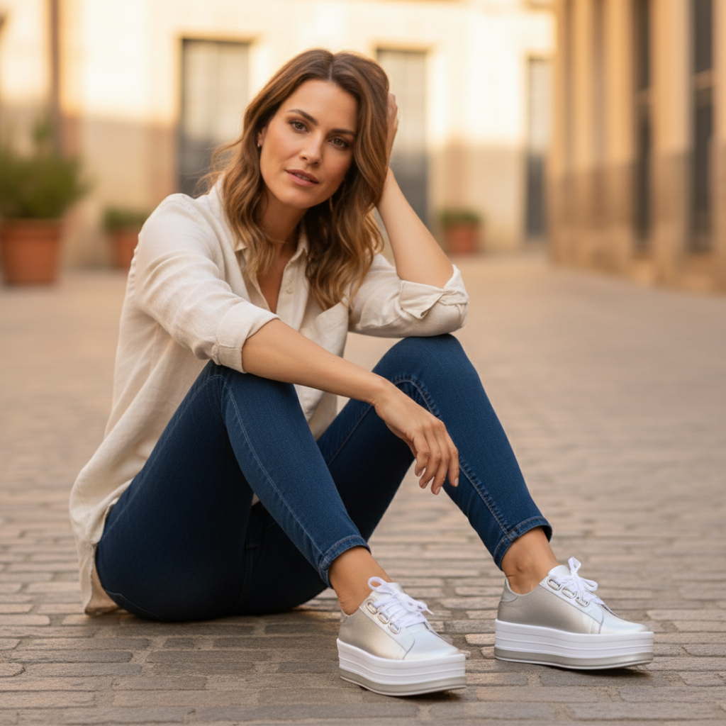 Molly™ | Zapatillas de plataforma de mujer con ojales metálicos