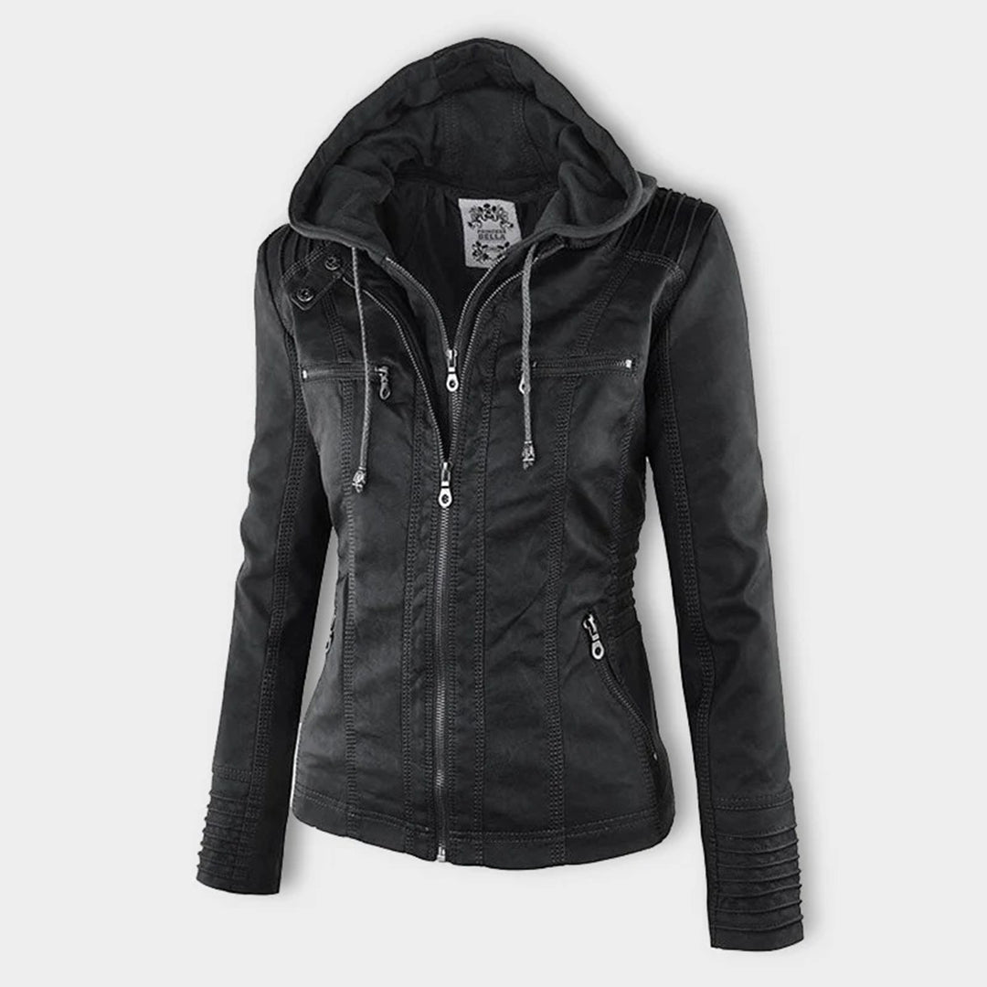 Flavia™ | Chaqueta efecto cuero de corte moderno