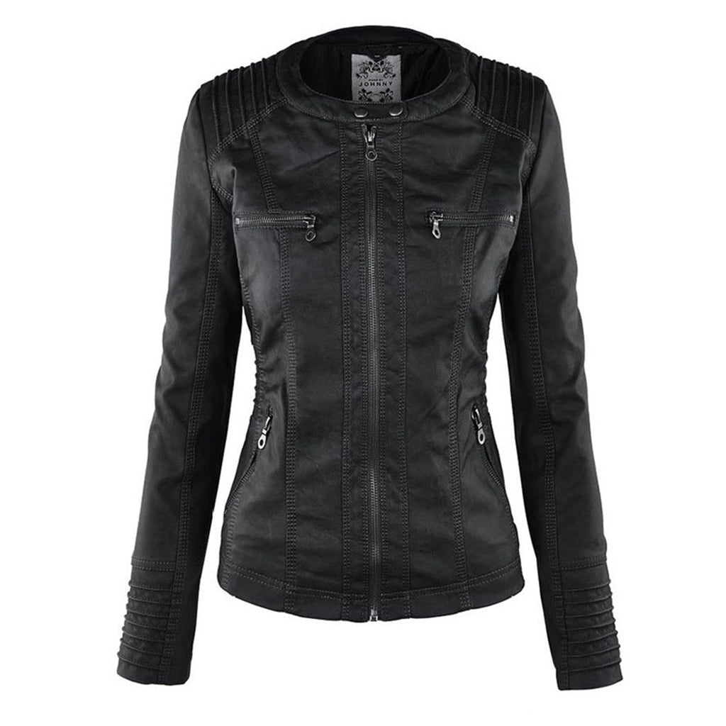 Flavia™ | Chaqueta efecto cuero de corte moderno