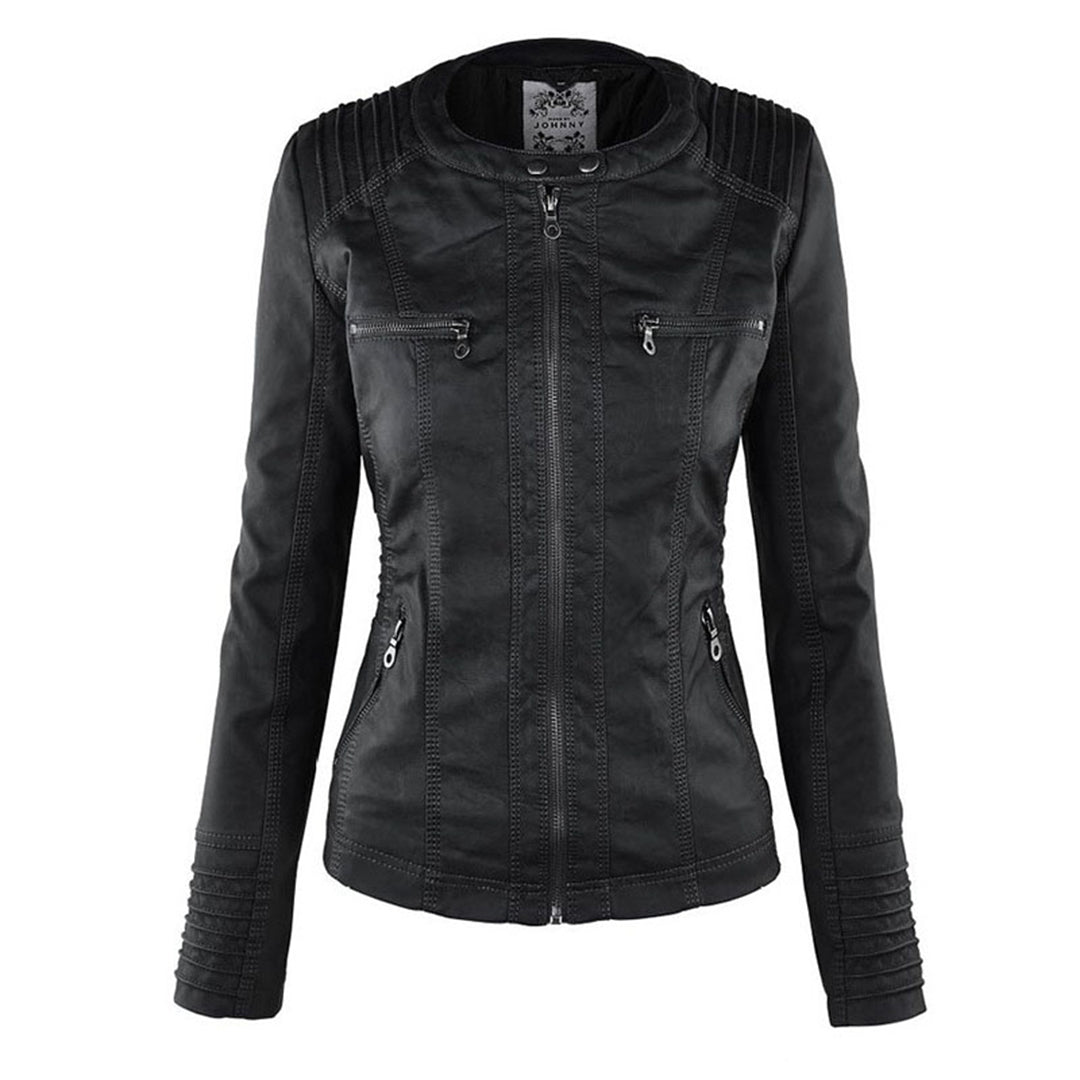 Flavia™ | Chaqueta efecto cuero de corte moderno
