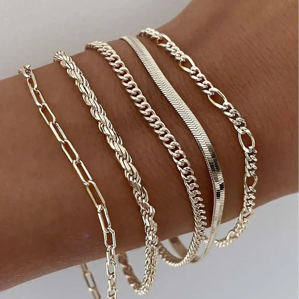 Set de 5 pulseras en oro - vista 5