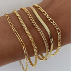 Set de 5 pulseras en oro - vista 4