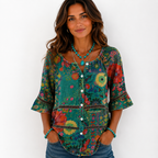 Blusa vintage con estampado floral - vista 2