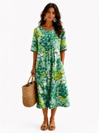 Elena - Vestido Midi Floral Ligero y Fluido - vista 3