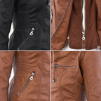 Flavia™ | Chaqueta efecto cuero de corte moderno