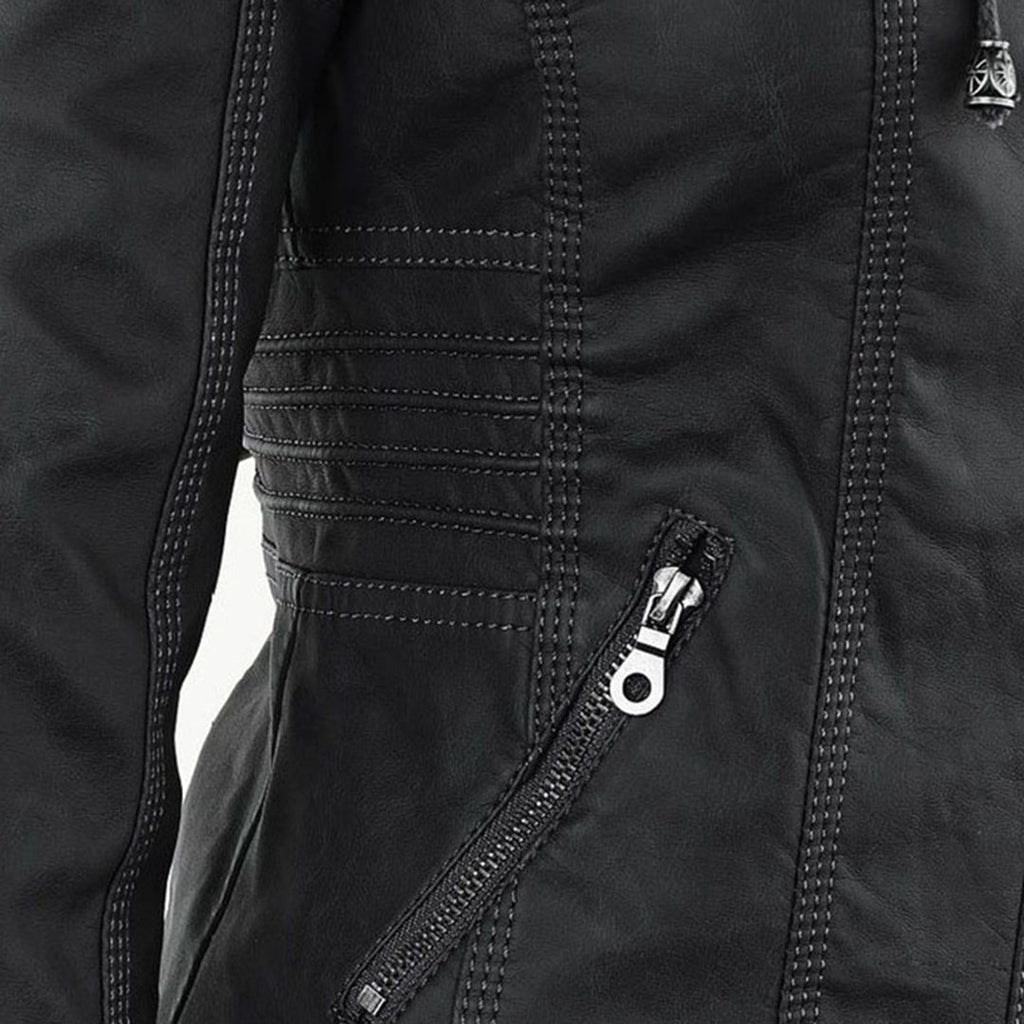 Flavia™ | Chaqueta efecto cuero de corte moderno