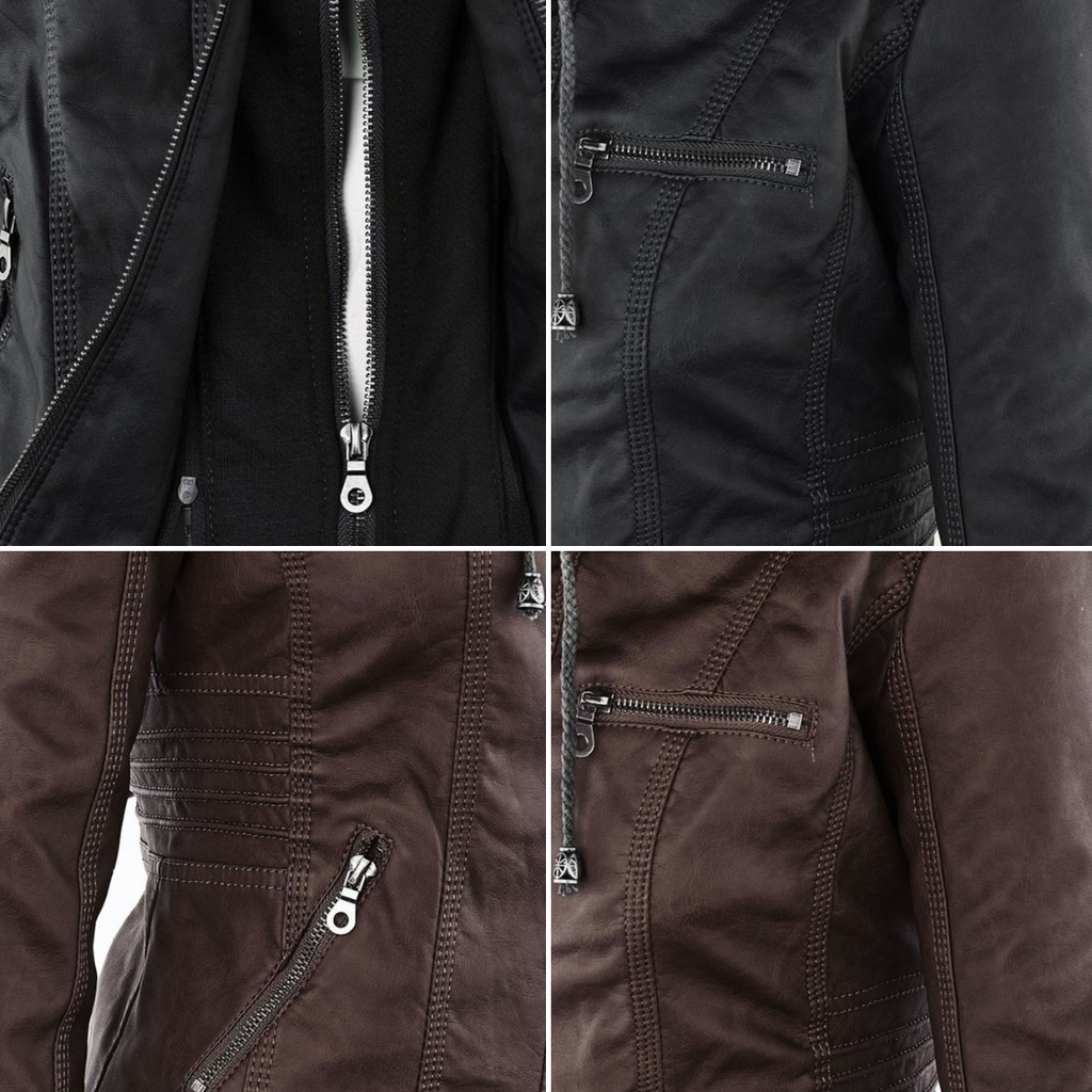 Flavia™ | Chaqueta efecto cuero de corte moderno