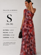 Vestido Largo Hombro Caído Acuarela - vista 6