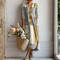 Rayas gris y beige