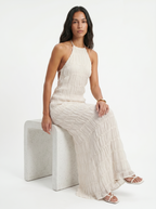 Ángela - Vestido maxi elegante de verano con cuello halter - vista 7