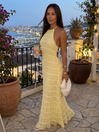 Ángela - Vestido maxi elegante de verano con cuello halter - vista 17
