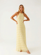 Ángela - Vestido maxi elegante de verano con cuello halter - vista 13