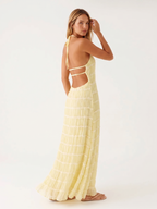 Ángela - Vestido maxi elegante de verano con cuello halter - vista 12