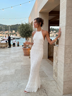 Ángela - Vestido maxi elegante de verano con cuello halter - vista 9