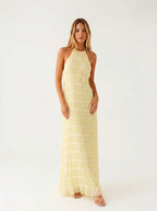 Ángela - Vestido maxi elegante de verano con cuello halter - vista 3