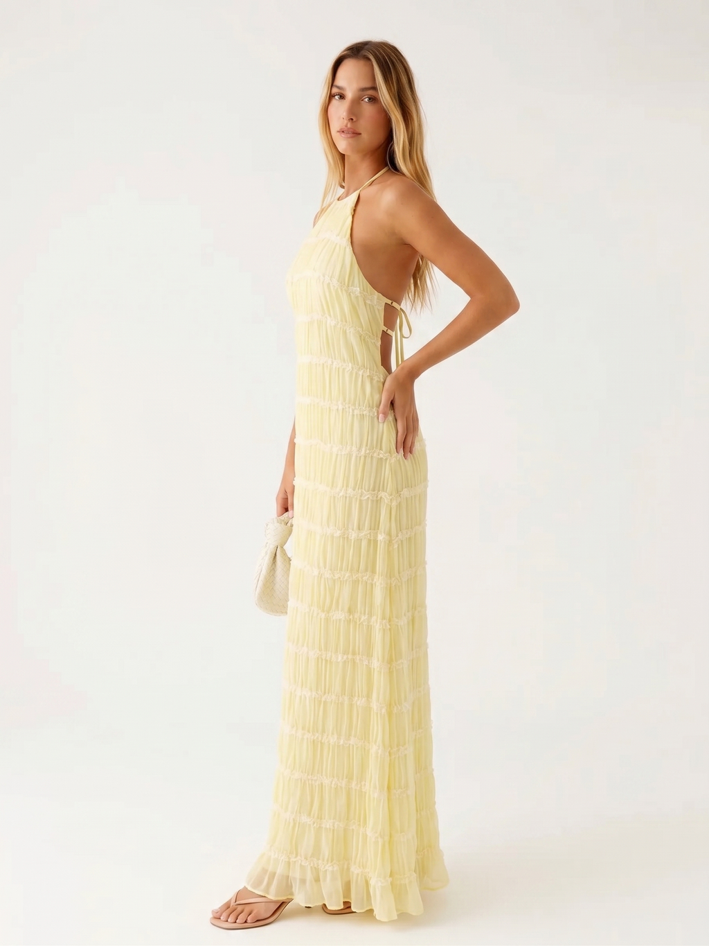 Ángela | Vestido maxi elegante de verano con cuello halter