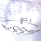 Pulsera ajustable chic en oro rosa con forma de infinito - vista 3