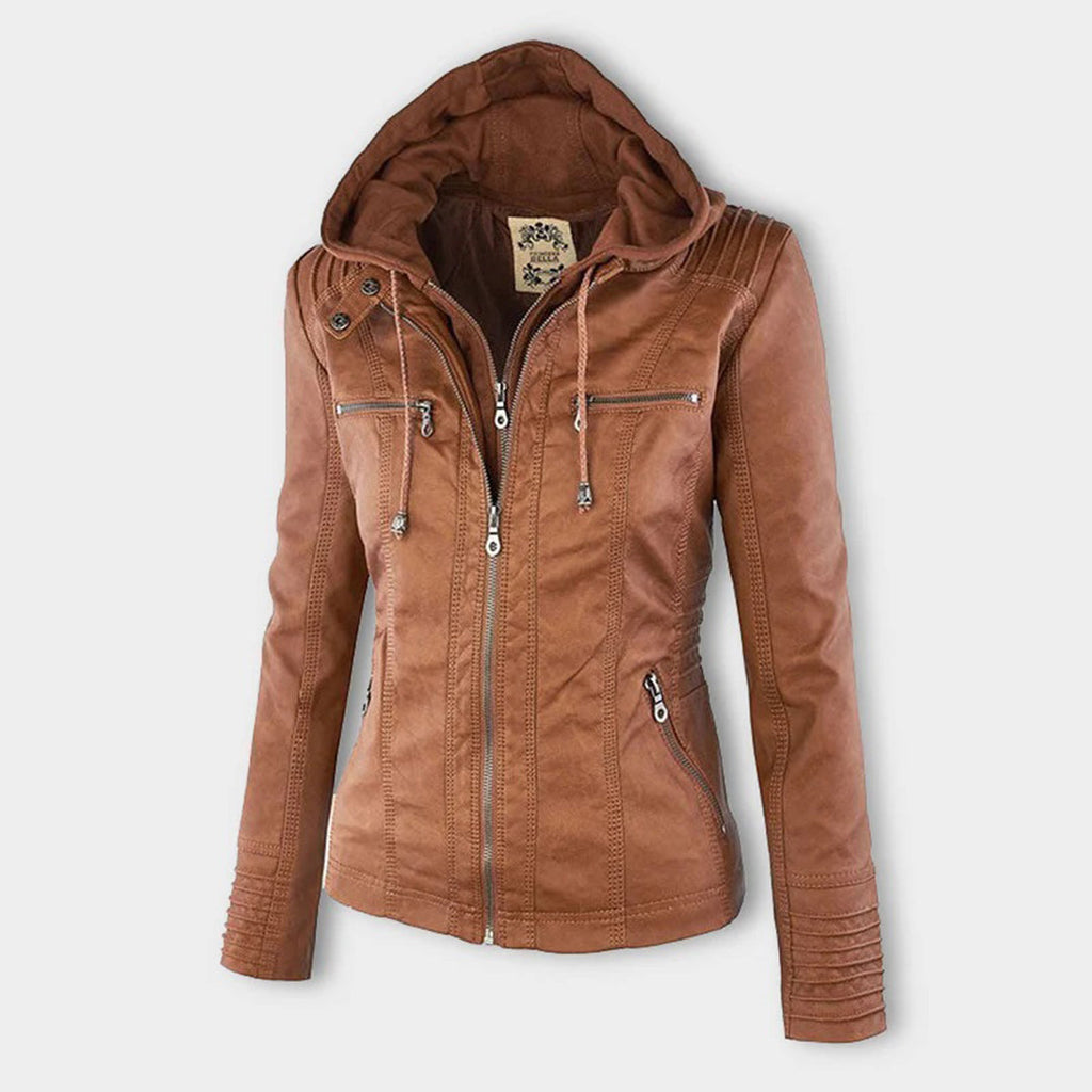 Flavia™ | Chaqueta efecto cuero de corte moderno