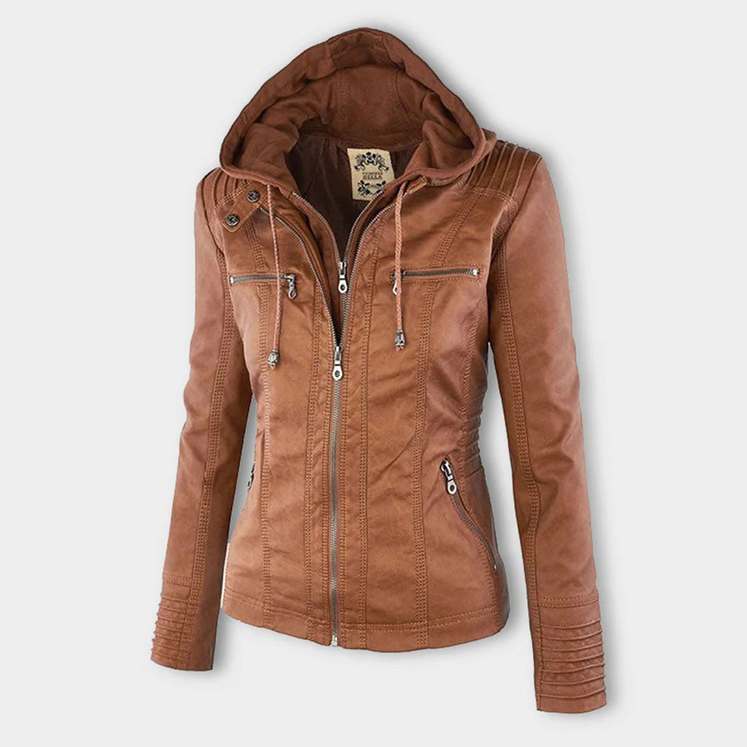 Flavia™ | Chaqueta efecto cuero de corte moderno