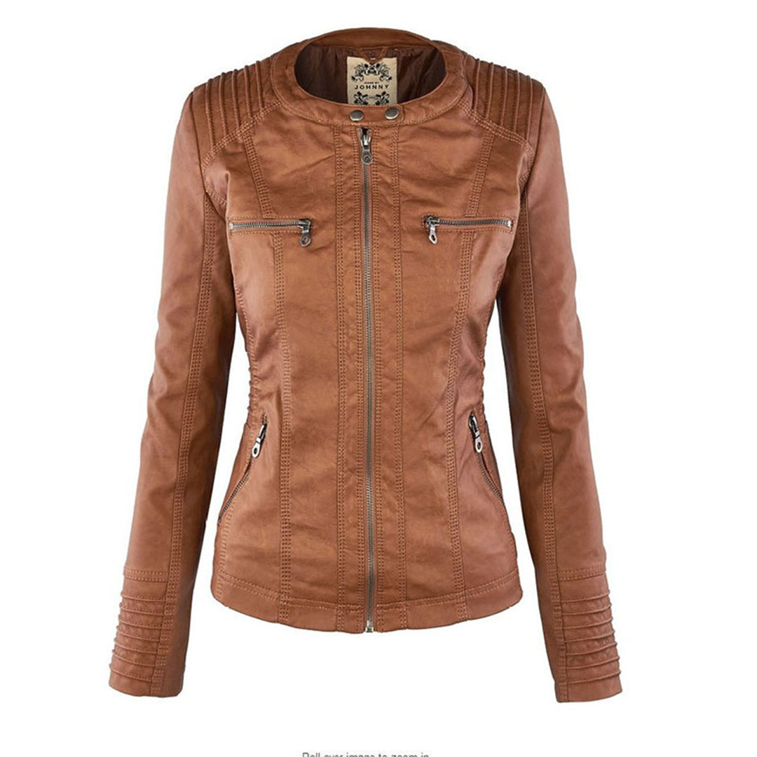 Flavia™ | Chaqueta efecto cuero de corte moderno