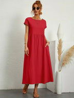 Catalina - Vestido midi fluido de algodón y seda - vista 18