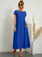 Catalina - Vestido midi fluido de algodón y seda - vista 16