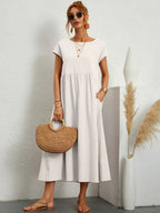 Catalina - Vestido midi fluido de algodón y seda - vista 2