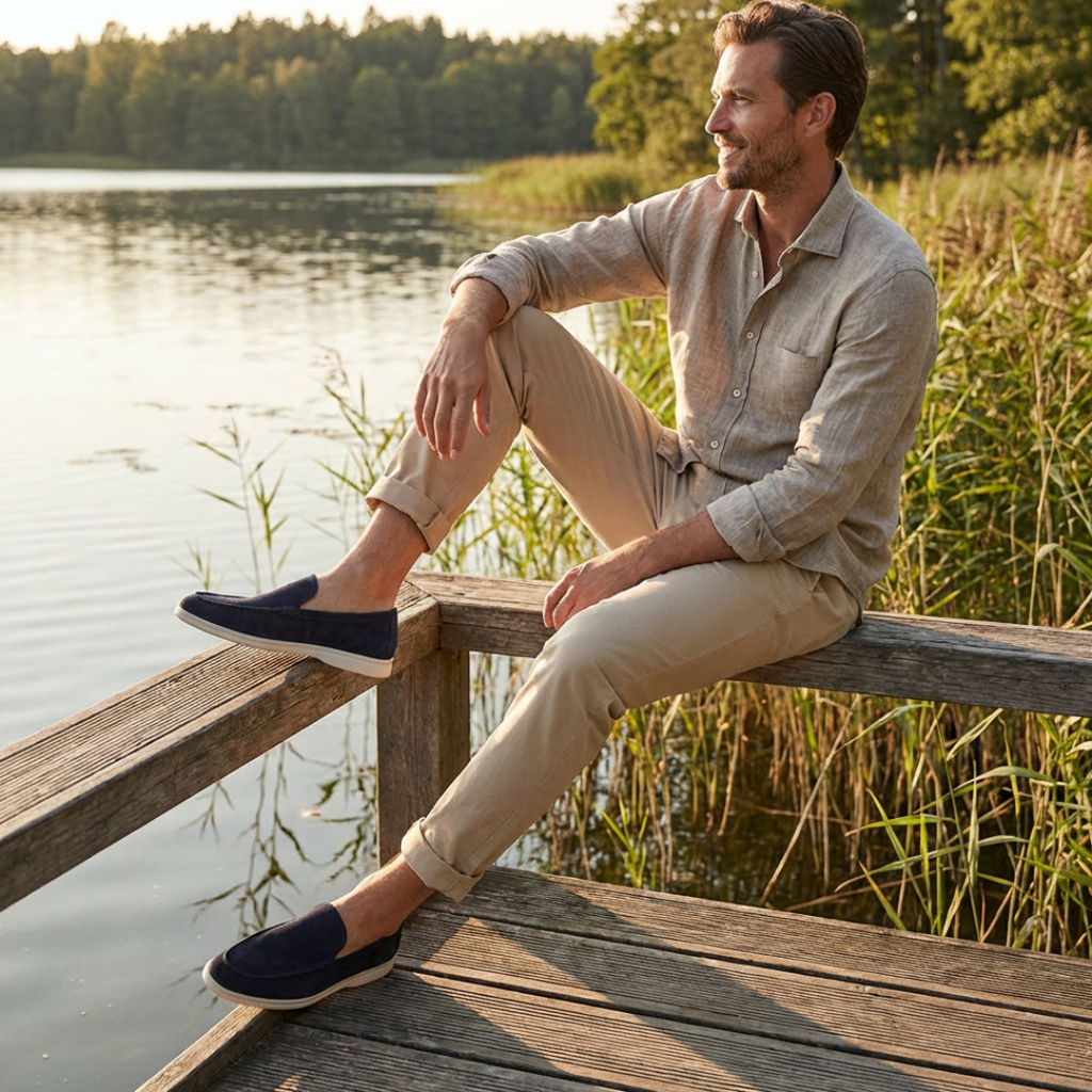 Joseph™ | Mocasines slip-on con costuras vistas y suela en contraste