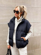 Layla™ | Chaleco acolchado sin mangas con cuello alto