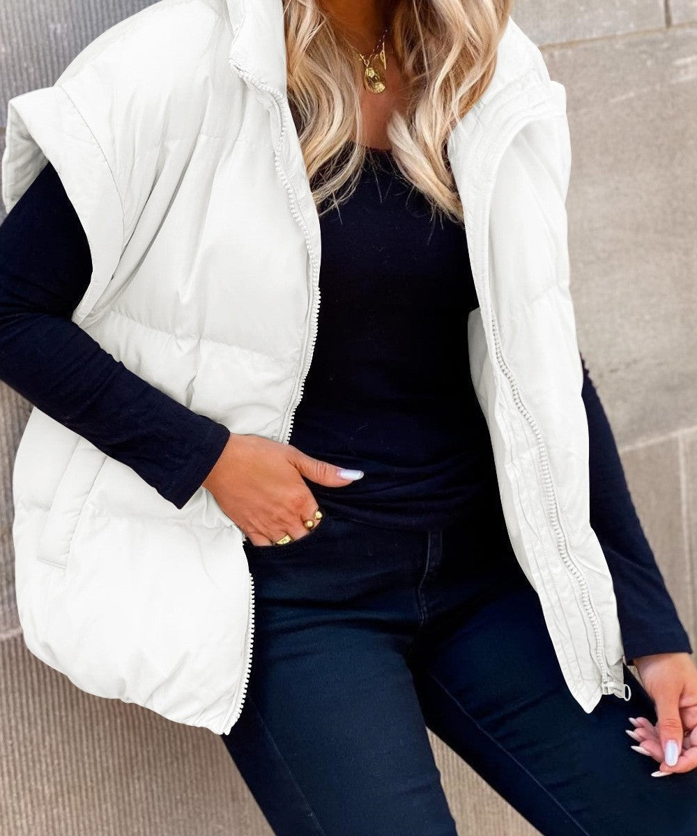 Layla™ | Chaleco acolchado sin mangas con cuello alto