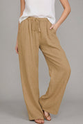 Mabel™ | Pantalón de lino ancho con cintura elástica y cordón