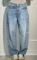 Sydney™ | Vaqueros baggy de tiro alto con brillantes