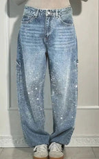 Sydney™ | Vaqueros baggy de tiro alto con brillantes