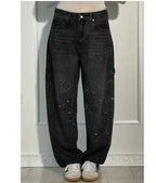 Sydney™ | Vaqueros baggy de tiro alto con brillantes