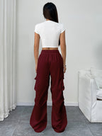 Genevieve™ | Pantalón cargo de pierna ancha con cintura elástica