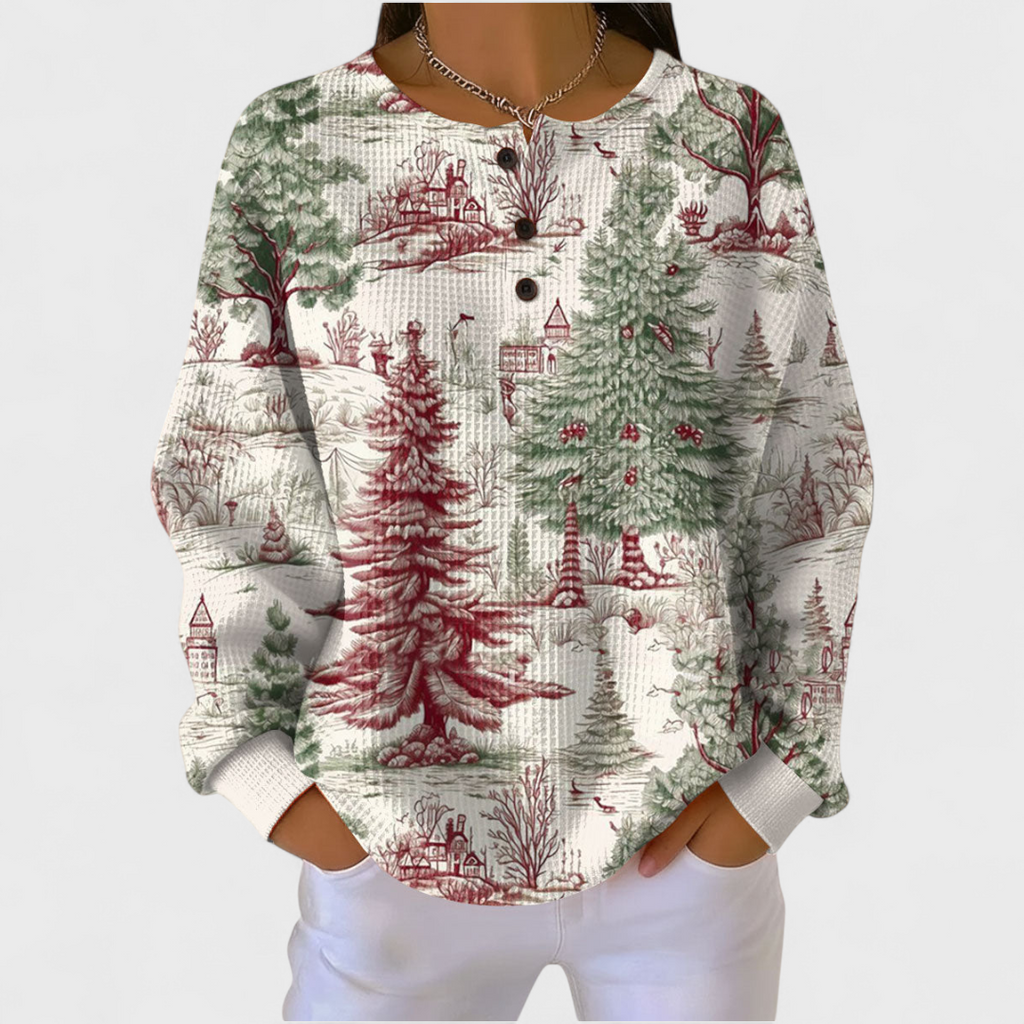 Olivia™ | Sudadera navideña de mujer con cuello redondo