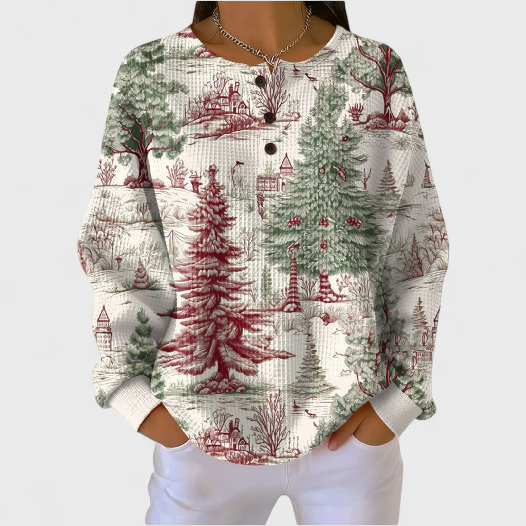 Olivia™ | Sudadera navideña de mujer con cuello redondo