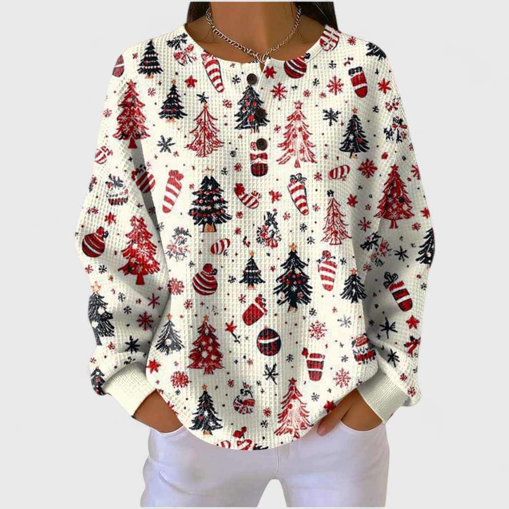 Olivia™ | Sudadera navideña de mujer con cuello redondo